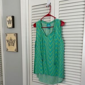 Tropical print sleeveless top